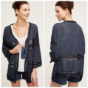 Anthropologie Crocheted Esplanade Kimono